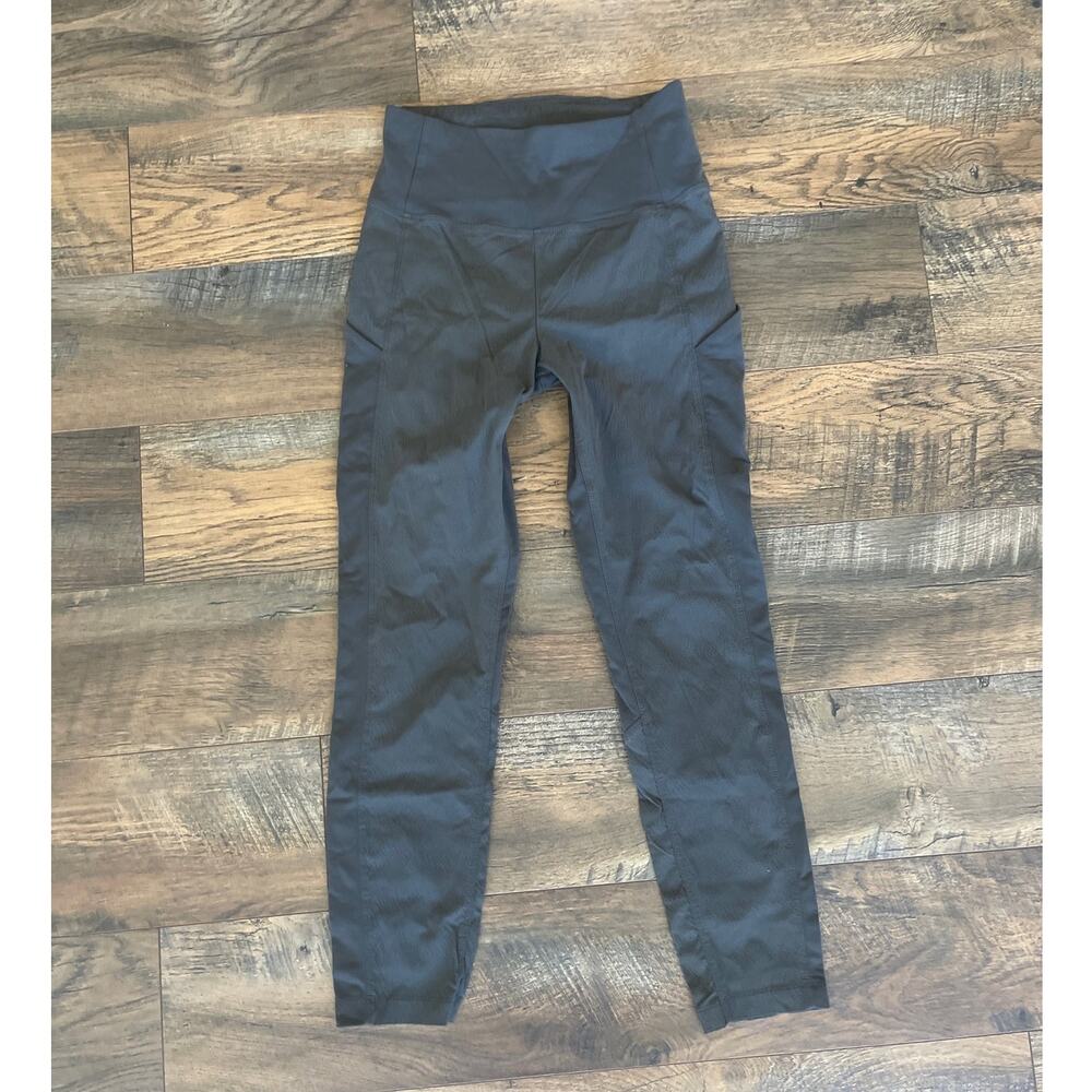 NWOT ATHLETA Dark Taupe / Olive Nylon & Cotton Ankle Stash Pocket Pants (2)